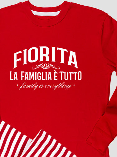 Family Is Everything Holiday Red/Red-White Stripe Adult Matching Family Pajamas