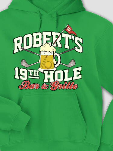 19th Hole Irish Green Adult Hooded Sweatshirt