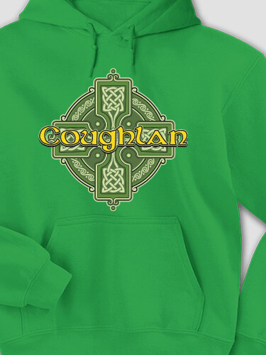 Celtic Cross Irish Green Adult Hooded Sweatshirt