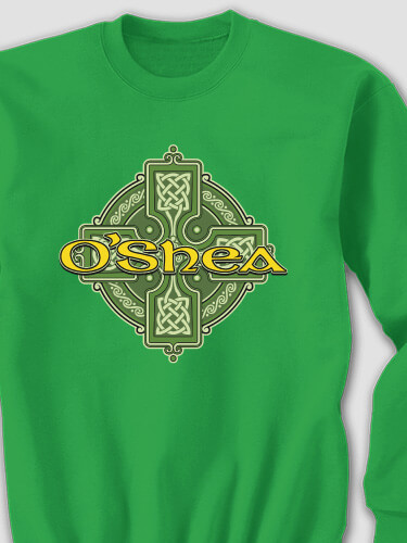 Celtic Cross Irish Green Adult Sweatshirt
