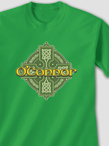 Celtic Cross Irish Green Adult T-Shirt
