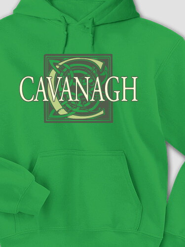Celtic Monogram Irish Green Adult Hooded Sweatshirt
