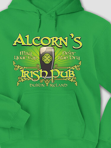 Classic Irish Pub Irish Green Adult Hooded Sweatshirt