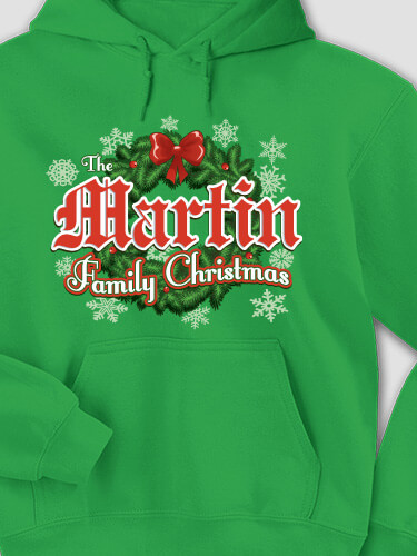 Family Christmas Irish Green Adult Hooded Sweatshirt