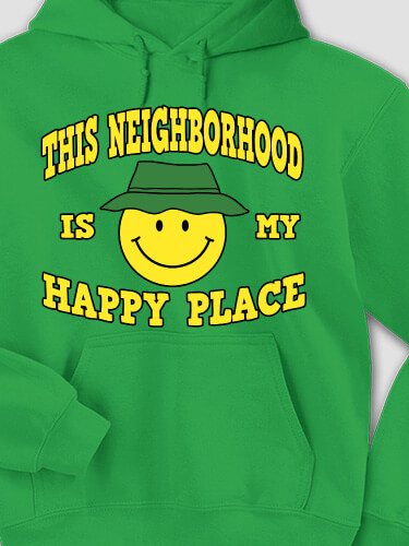 Happy Place Irish Green Adult Hooded Sweatshirt