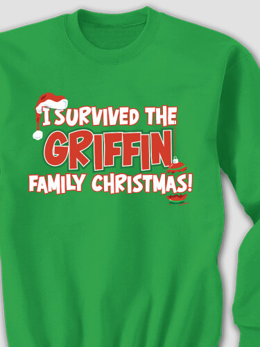 I Survived Christmas Irish Green Adult Sweatshirt