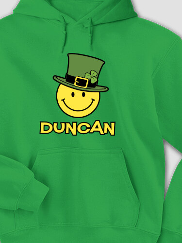 Irish Smiley Irish Green Adult Hooded Sweatshirt