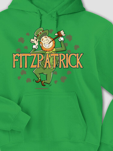 Leprechaun Irish Green Adult Hooded Sweatshirt