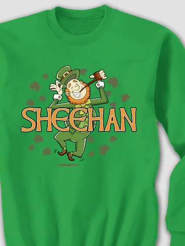Leprechaun Irish Green Adult Sweatshirt