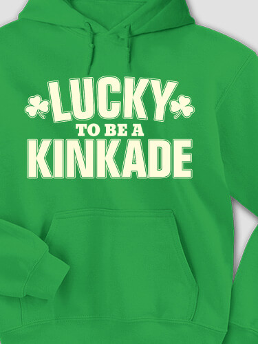 Lucky To Be Irish Green Adult Hooded Sweatshirt