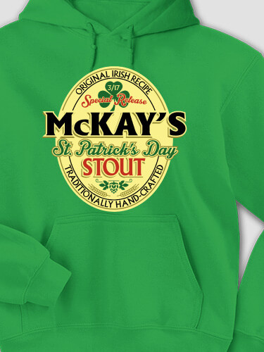 St. Patrick's Day Stout Irish Green Adult Hooded Sweatshirt