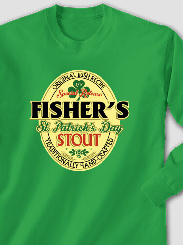 St. Patrick's Day Stout Irish Green Adult Long Sleeve