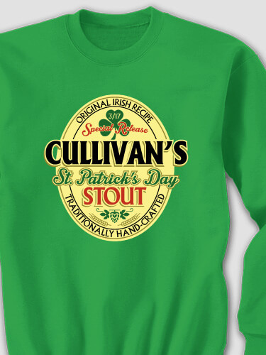 St. Patrick's Day Stout Irish Green Adult Sweatshirt