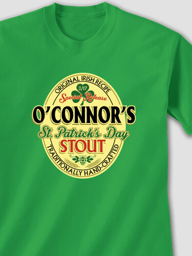St. Patrick's Day Stout Irish Green Adult T-Shirt