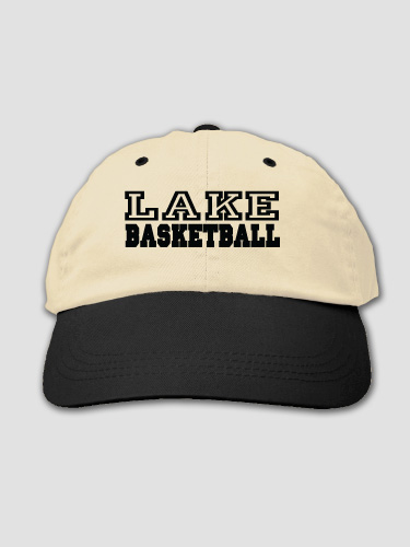 Basketball Khaki/Black Embroidered Hat