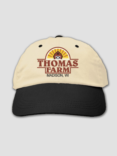 Farm Khaki/Black Embroidered Hat