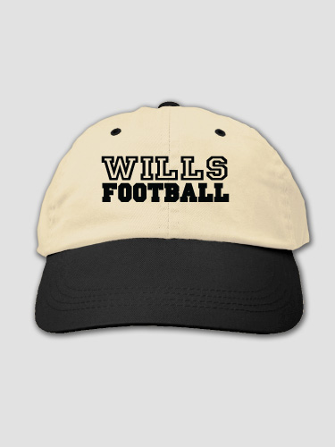 Football Khaki/Black Embroidered Hat
