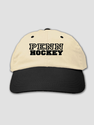 Hockey Khaki/Black Embroidered Hat