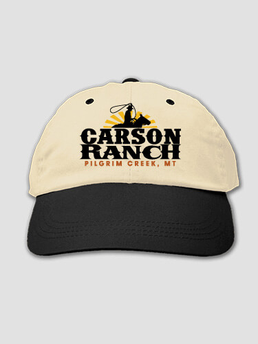 Ranch Khaki/Black Embroidered Hat