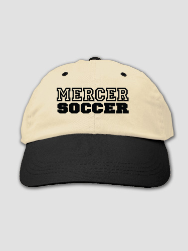Soccer Khaki/Black Embroidered Hat