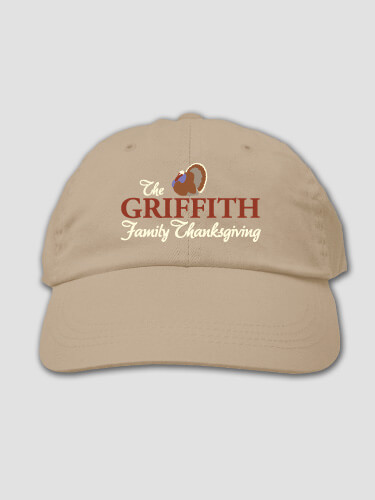 Family Thanksgiving Khaki Embroidered Hat