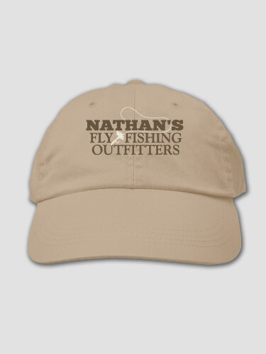 Fly Fishing Khaki Embroidered Hat