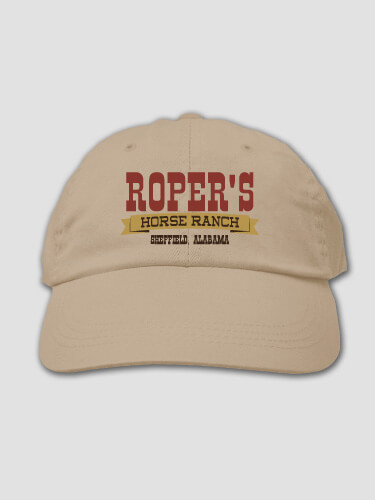 Horse Ranch Khaki Embroidered Hat