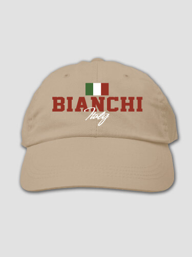 Italian Flag Khaki Embroidered Hat