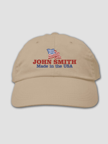 Made in the USA Khaki Embroidered Hat