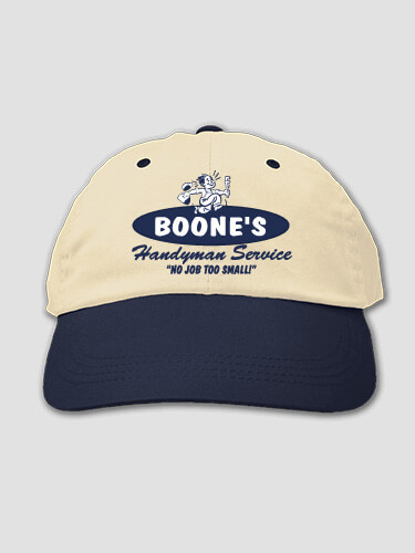 Handyman Service Khaki/Navy Embroidered Hat