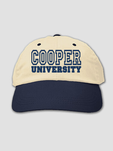 University Khaki/Navy Embroidered Hat