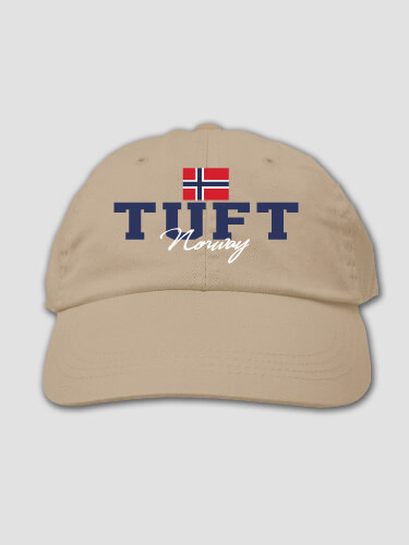 Norwegian Flag Khaki Embroidered Hat