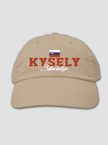 Slovakian Flag Khaki Embroidered Hat