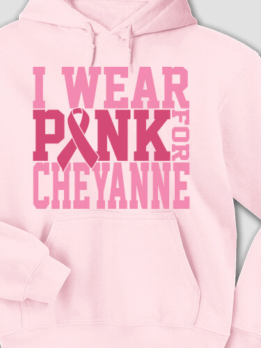 I Wear Pink Light Pink Adult Hooded Sweatshirt