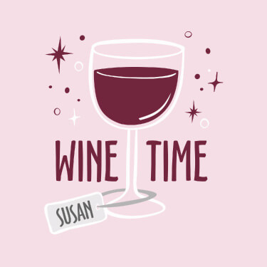 Light Pink Wine Time Personalized default 