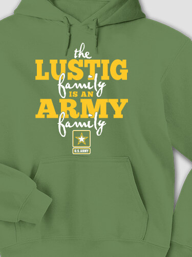 Army Family Military Green Adult Hooded Sweatshirt