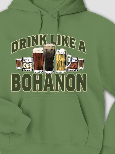 Drink Like A Military Green Adult Hooded Sweatshirt