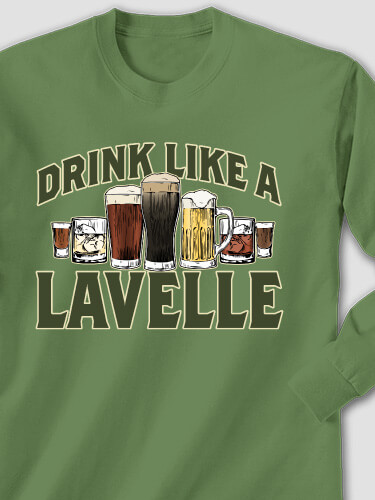 Drink Like A Military Green Adult Long Sleeve