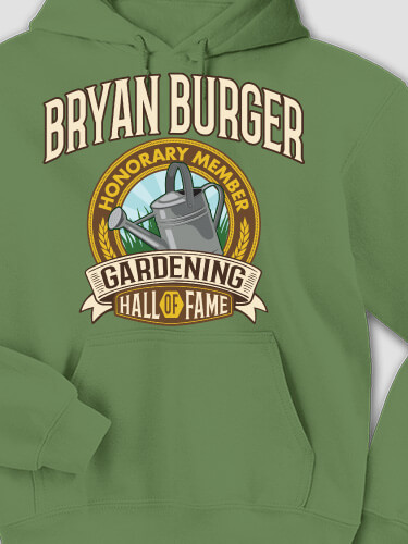 Gardening Hall Of Fame Military Green Adult Hooded Sweatshirt