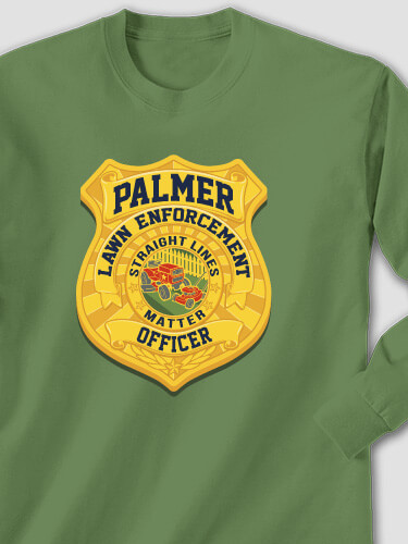 Lawn Enforcement Military Green Adult Long Sleeve