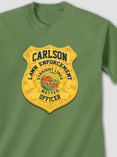 Lawn Enforcement Military Green Adult T-Shirt