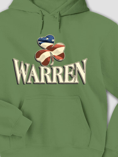 Shamrock Flag Military Green Adult Hooded Sweatshirt