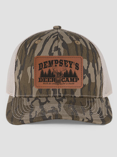 Deer Camp Mossy Oak Original Bottomland Camo/Tan Structured Trucker Hat with Patch