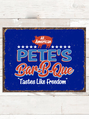 All American BBQ NA Tin Sign 16 x 12.5