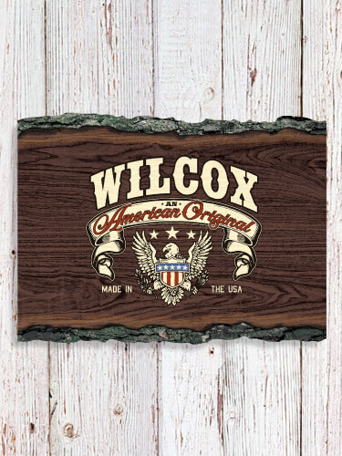 American Original NA Faux Sliced Log Plaque