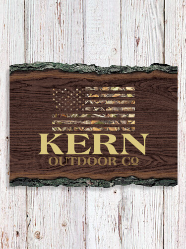 American Outdoor Company NA Faux Sliced Log Plaque