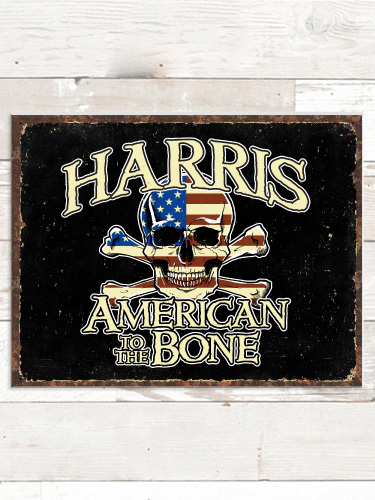 American to the Bone NA Tin Sign 16 x 12.5