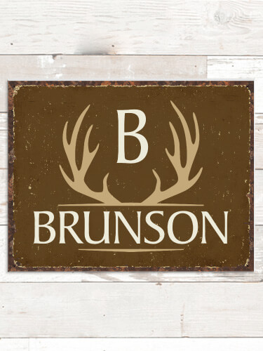 Antler Monogram NA Tin Sign 16 x 12.5