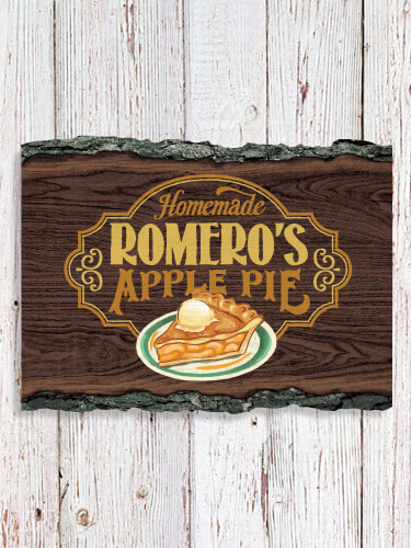 Apple Pie NA Faux Sliced Log Plaque