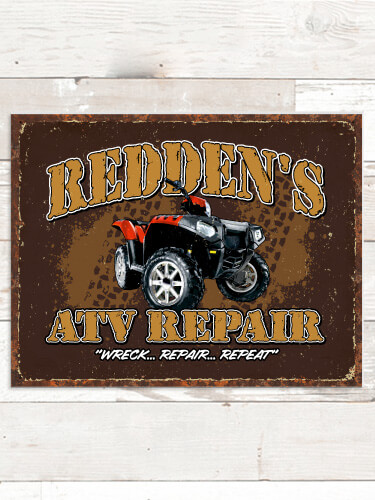 ATV Repair NA Tin Sign 16 x 12.5